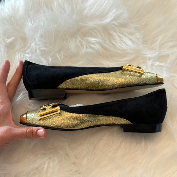 NWOT Vintage Enzo Albanese Roma Gold Coin Suede Embellished Flats size EU 36.5 - Picture 9 of 12